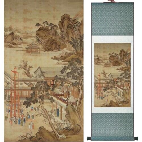 Home Office Decoration Chinese scroll painting birds painting Chinese wash Printed painting 060207