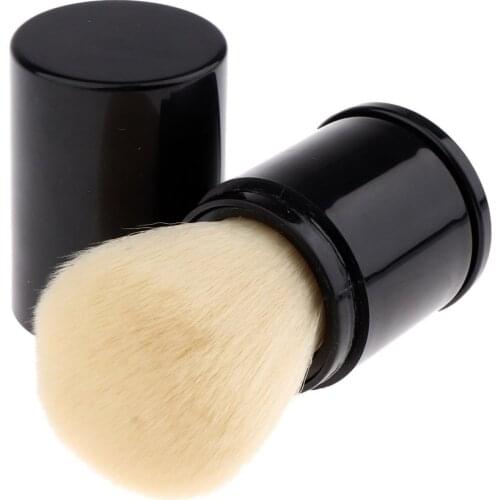 Retractable Synthetic Hair Brush for Make-up Powder Blush Foundation Cosmetics