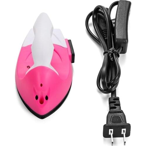 1Pcs Mini Ceramic Electric Iron Coating Bottom Dust-Resistant Water Resistance Iron Patchwork Quilt Cloth Paste US Plug Hot Tool