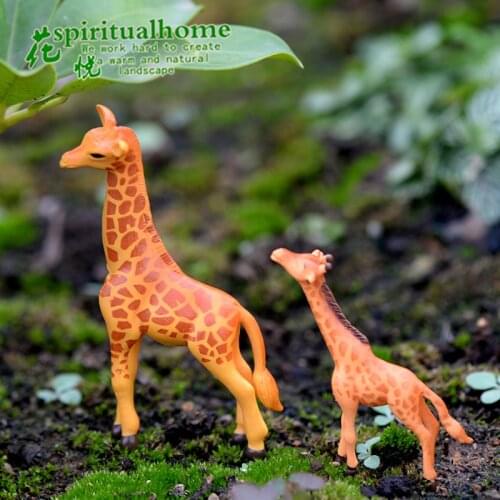 1pc Portal Miniature Giraffe Deer Lovely Animals For Garden Home Decoration Little Mini Toys Diy Accessories Bonsai Figures