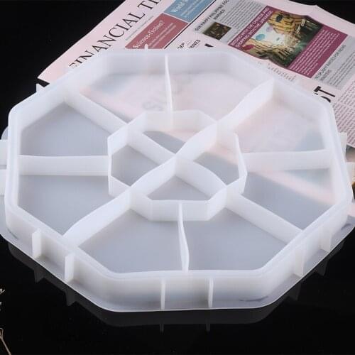 1pc Silicone Octagon Epoxy Storage Tray Fruit Plate Mold Resin Casting DIY Jewelry Holder Pallet Mould