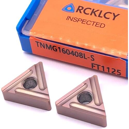 10pcs RCKLCY machining stainless steel TNMG160408 L-S FT1125 Turning Tool CNC carbide inserts indexable end milling cutter