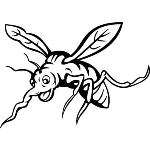 15.9CM*11.2CM Strong Bug Insect Mosquito Ferocious Vinyl Decal Lovely Car Sticker Black/Silver C19-0742