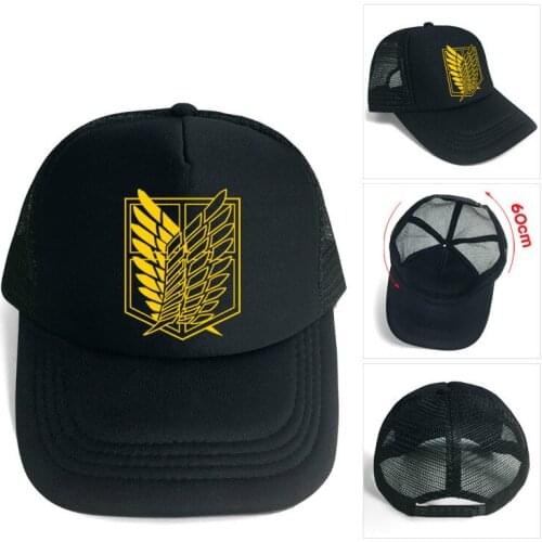 2020 Anime Attack on Titan Scouting Legion Anime Gift Cartoon Men Women Boys Girls Mesh Base Ball Cap Hat Cosplay