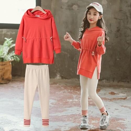 2020 Fashion Girls Set Knitted Sweater and Leggings Suit Pure Cotton Children Clothes 4-13 Years Girls 2 PCS Set New