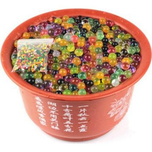3000pcs multi colors Water Plant Flower Jelly Crystal Soil Mud Water Pearls Soil Gel Beads Balls Bead Decoration (Random Color)