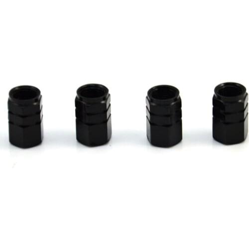 4 Pcs Aluminum Car Tire Valve Caps Hex Alloy Tyre Valve Stem Cover Air Dust Cap Tire Valve Truck Bike Wheel Rim Valve Stem Cap