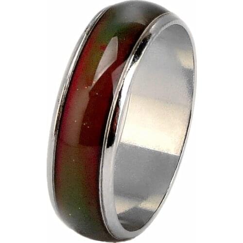 5pcs Unisex Color Changing Band Mood Finger Size 6-10 Random Change Color