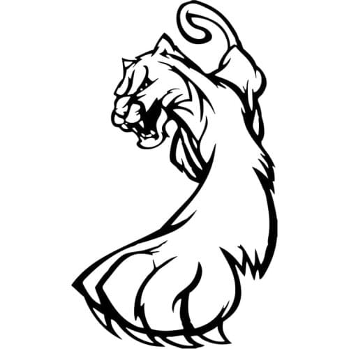 9.7cm*16.3cm Wild Cat Cartoon Car-Styling Car Sticker Vinyl Decor Decal Black/Silver S3-5943