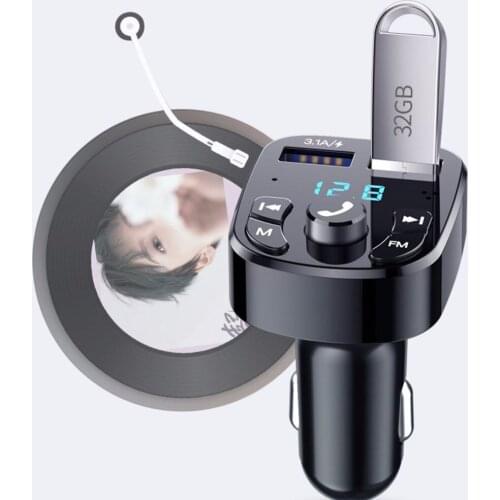 Car Wireless MP3 Player Without Battery Wireless Dual USB 3.1A Fast Charger U Disk Songs Lossless Audio Decoding