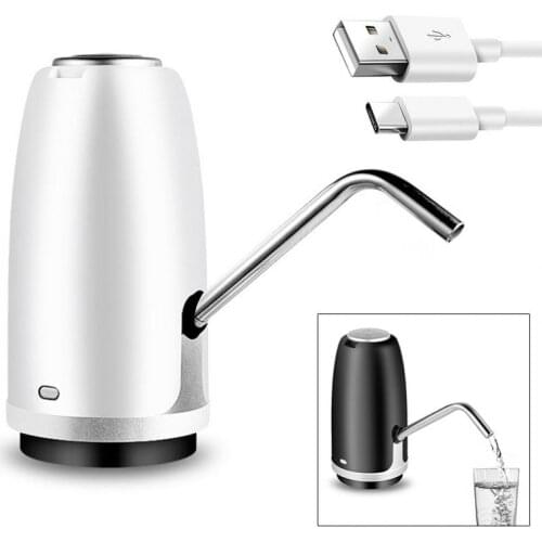 Touch-tone Wireless Electric Dispenser Water Pump with USB Cable 304 Stainless Steel Tube for 5L - 18.9L Barrelled Water