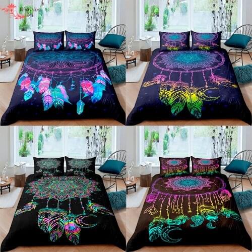 Bohemian Dreamcatcher Bedding Set 2/3Pcs Nordic Duvet Cover Feathers Comforter Set Single Twin Full Queen King Size Bedclothes