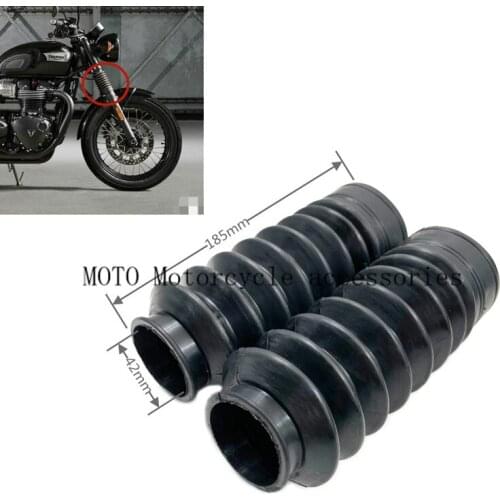 Black Rubber front Fork Cover Shock Absorber Cover For Triumph Street twin Bonneville bobberBlack T100 T120 T900