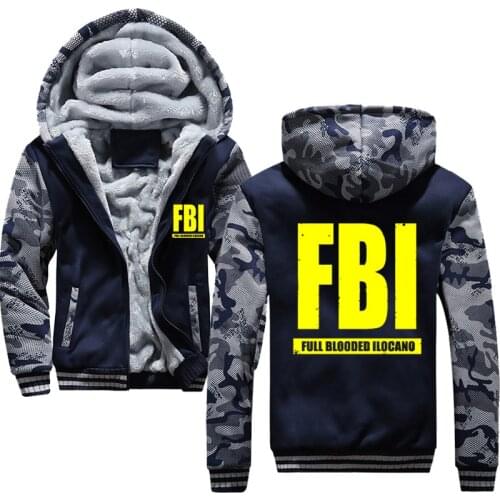 FBI, Full Blooded Ilocano Winter Thicken Hoodie mens tracksuit Men Hoodies Winter Thick Warm Men Hoodies Coat Sportwear Male