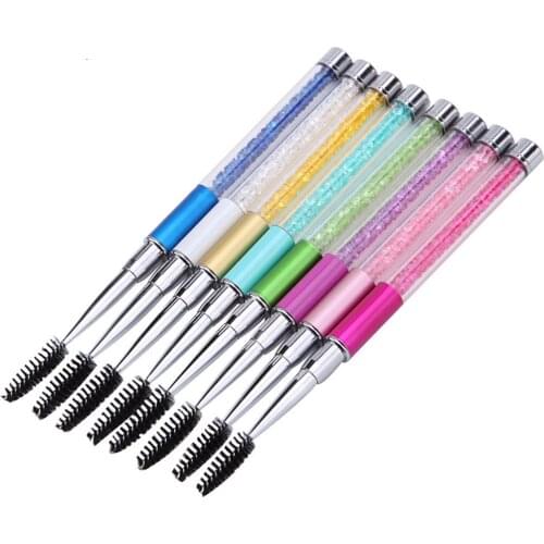Hot Sale 1PC Makeup Eyelash Brushes Diamond Handle Brushes Mascara Applicator Wand Brushes Rhinestone Lash Brush Makeup Tool