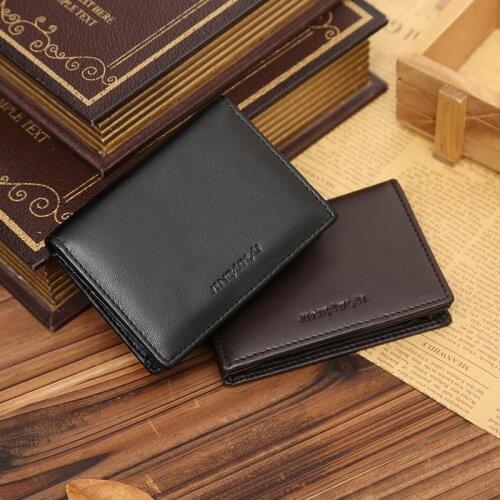 Leather Men Wallet Back Pocket ID Card Holder Mini Fashion Automatic Wallet Credit Card Purse Soft Coin J4V3