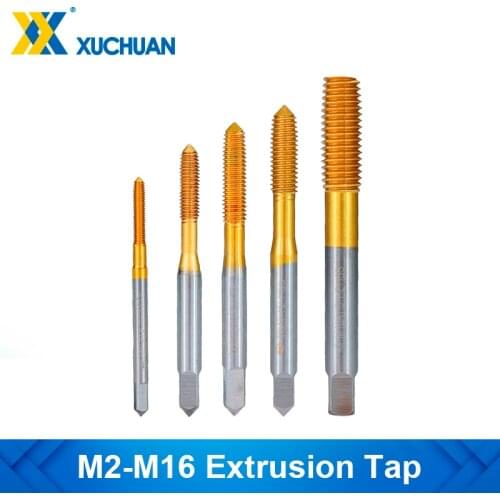 Machine Taps TiN Coating Screw Tap Drill HSS Thread Tap Metric Plug Tap M2-M12 Extrusion Taps Hand Tool Kit