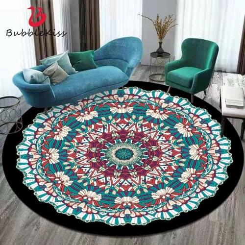 Bubble Kiss Round Rug Ethnic Style Printing Carpets For Living Room Coffee Table Mat Home Carpet Bedroom Decor Non-slip Area Rug