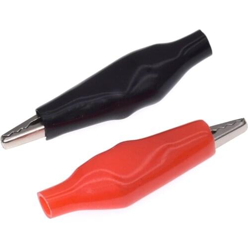 10pcs28MM Metal Alligator Clip G98 Crocodile Electrical Clamp Testing Probe Meter Black Red with Plastic Boot Car Auto Battery