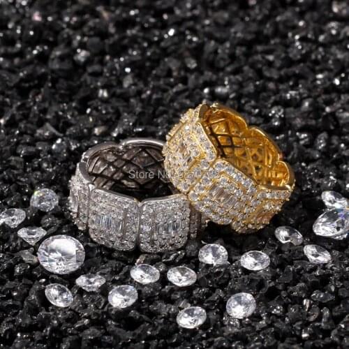 10mm zircon brass men wedding ring set white gold, wedding ring for men Engagement Bands or Rings