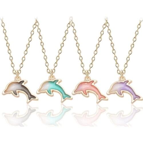 2019 Latest Simple Female Necklace Animal Dolphin Shape Pendant Alloy Material Fashion Jewelry Direct Sales