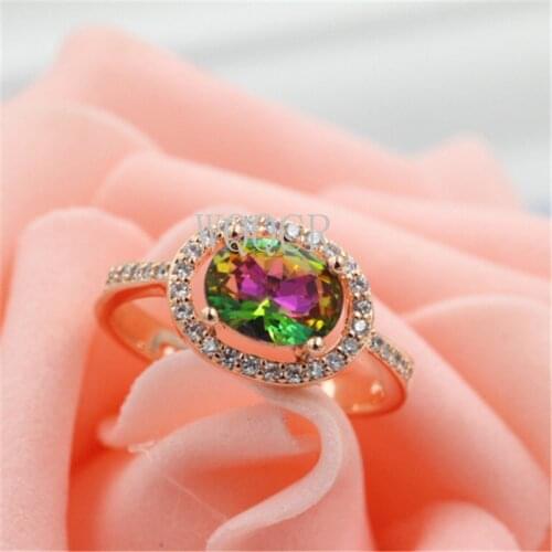 High Jewelry Adjustable Size Engagement Wedding Rings Cubic Zirconia Rose Gold CZ Stone Jewelry Gift for Women Wholesale C10