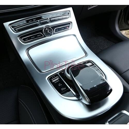 Carbon Fiber Color Gear Box Interior Cover Trim for Mercedes Benz E Class W213 2016 Car Styling Tuning Accessories