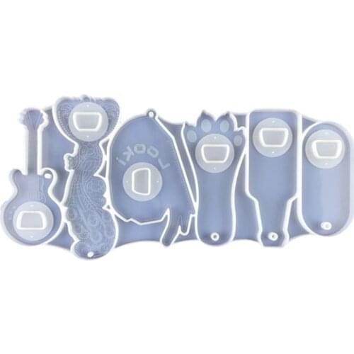 Bottle Opener Epoxy Resin Mold Beer Opener Corkscrew Silicone Mould Crafts Jewelry Keychain Making Tool