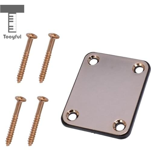 Tooyful Guitar Bass Neck Plate with Screws for Strat Tele Guitar Precision Jazz Bass Replacement