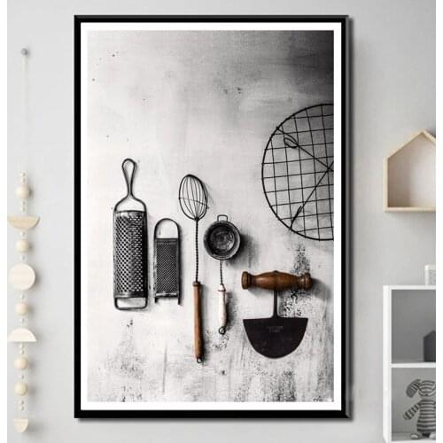 Vintage Style Kitchen Utensils Posters Wall Art Canvas Pictures Cuadros for Dining Room Home Decor Unframed