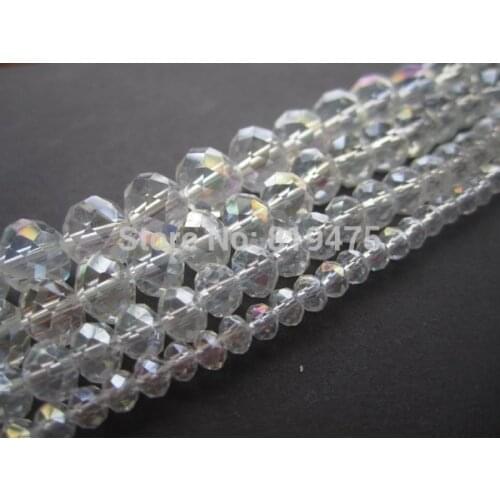 Crystal Bead Rondelle 4mm 6mm 8mm 10mm Clear AB Faceted Chinese Crystal Beads