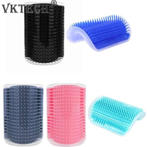Cat Self Groomer Brush Pet Grooming Supplies Hair Removal Comb Kitten Wall Corner Massage Comb with Tickling Comb Cat Scratcher