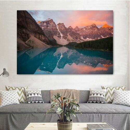 Modern Large Size Landscape Poster Wall Art Canvas Painting River And Mountain Picture HD Print For Living Room Home Decor