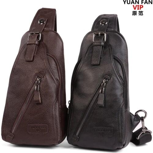 High Quality Genuine Leather Mens Messenger Shoulder Bags For Man Small Travel Bag Male Chest Pack Handbag Designer Brand New