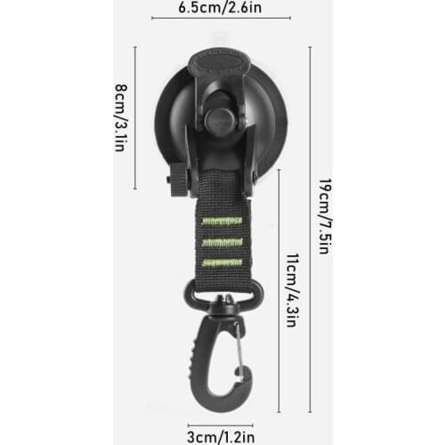 Heavy Duty Suction Cup Anchor with Securing Hook Tie Down Camping Tarp Accessory As Car Side Awning