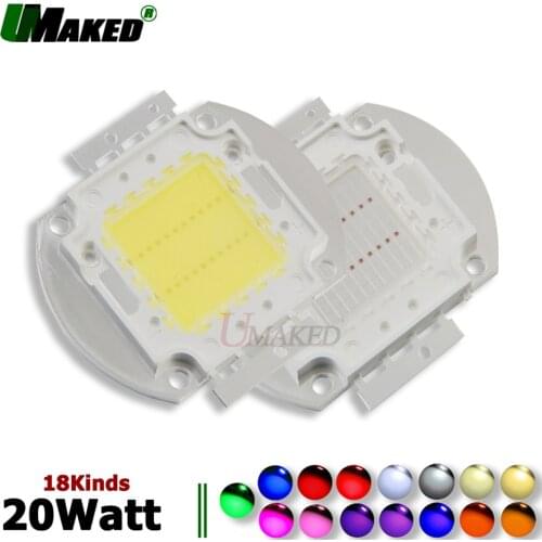 High Power 20W LED Chips 33/45mil SMD COB Diode Epistar Light chip Warm White Cool Red Blue Yellow Green 660 LED Floodlight DIY