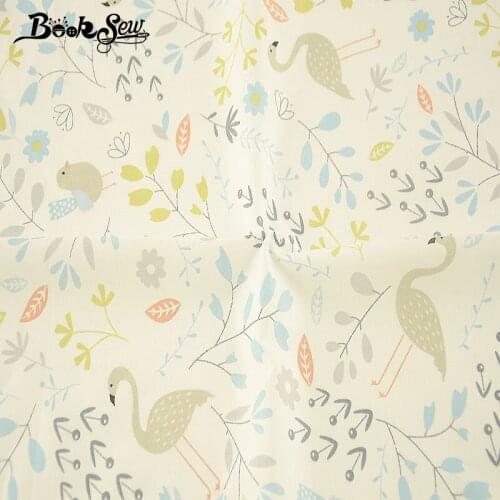 Booksew Material Patchwork Flower Design Textile DIY Telas Sewing White 100% Cotton Twill Fabric Scrapbooking