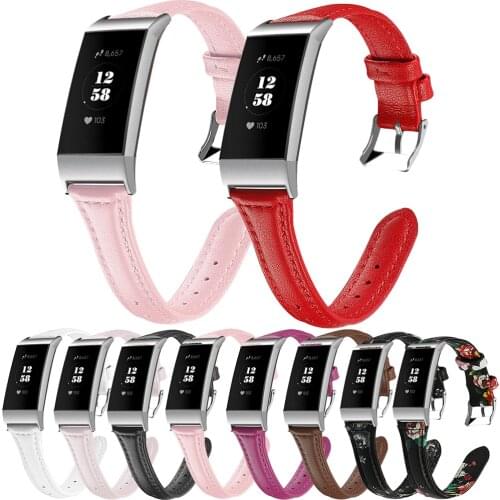 Slim Geniune Leather Straps For Fitbit Charge 3 4 Smart Watch Band Replacement For Fitbit Charge 3 4 Bracelet Band Correa