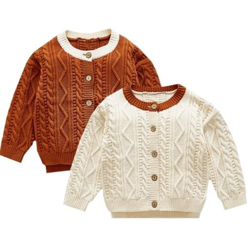 Korean Style Newborn Baby Girls Knitting Cardigan Long Sleeve Infant Baby Girl Knitting Coat Spring Autumn Toddler Baby Sweater
