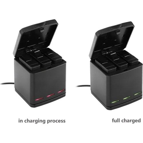 3 in 1 Battery Charger Carrying Box for GoPro Hero 8 7 6 5 Action Camera Accessories Batteries Storage Box