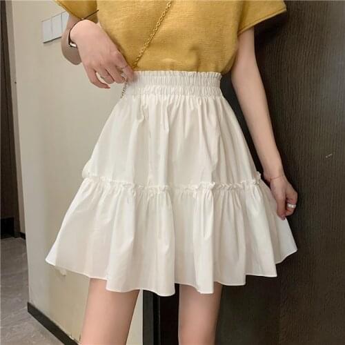 Women Clothing Fairy Vetement Femme 2021 Skort Sukienka Jupe Taille Haute Mini Faldas A-Line Solid Color Ropa Mujer A234
