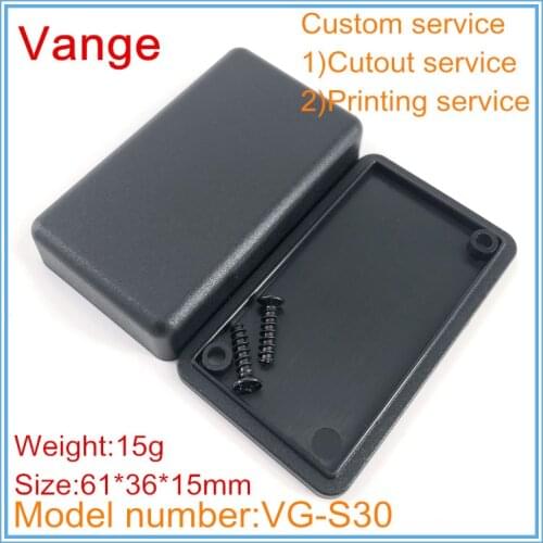 10pcs/lot electrical project box black ABS plastic material enclosure diy case 61*36*15mm with screws for connector product