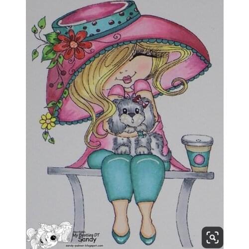 10x8 Girl hugging dog Transparent Clear Rubber Stamp Sheet Cling Scrapbooking Photo Album PaperCard DIY Craft