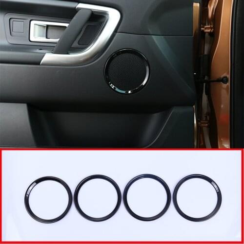4 Pcs For Land rover Discovery Sport 2015-2017 Door speaker Ring Trim Car Accessory ABS Glossy Black