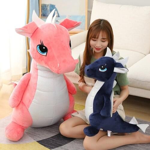 40/60/80cm Cute 4 Colors Simulation Dragon Plush Toy Soft Cartoon Dinosaur Stuffed Pillow Doll Baby Appease Toy Kids Gift