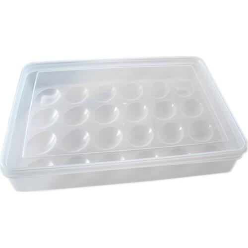 Egg Holder for Refrigerator, Deviled Egg Tray Carrier with Lid Fridge Egg Storage Stackable Plastic Egg Containers, 24 Egg Tray