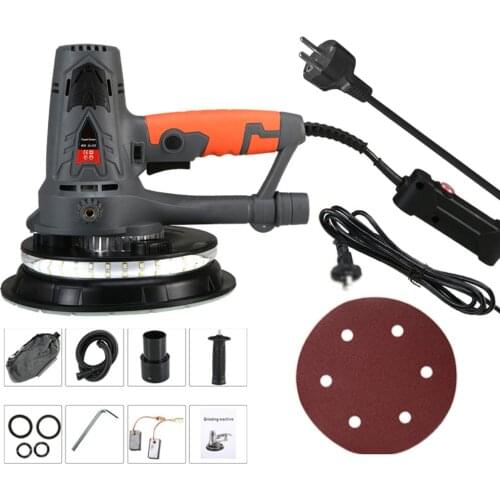 220V 1390W Electric Wall Grinding Machine Wall Disc Sander Household Decoration Tools with LED Lighting Strips Dust Collection