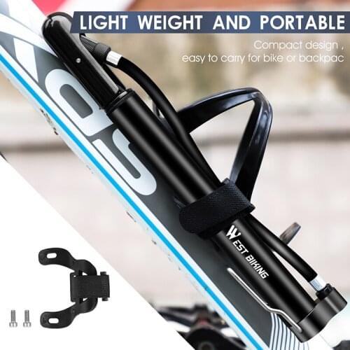 WEST BIKING 120 PSI MTB Road Bicycle Pump Long Hose Cycling Air Inflator Schrader Presta Valve MTB Road Bike Tire Alloy Pump