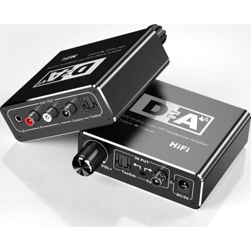 Hifi DAC Amp Digital To Analog Audio Converter RCA 3.5mm Headphone Amplifier Toslink Optical Coaxial Output Portable dac 24bit