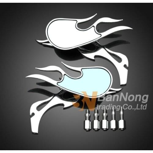 Chrome flame shape Modified Motorcycle Rearview Mirrors For Yamaha XV125/250/400/535/700/750/1100 Kawasaki Vulcan 400 VstarDS400